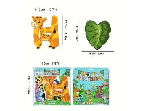 Baner urodzinowy Happy Birthday Safari - 500 cm - 1 szt.