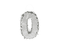 Piniata Cyfra 0 srebrna