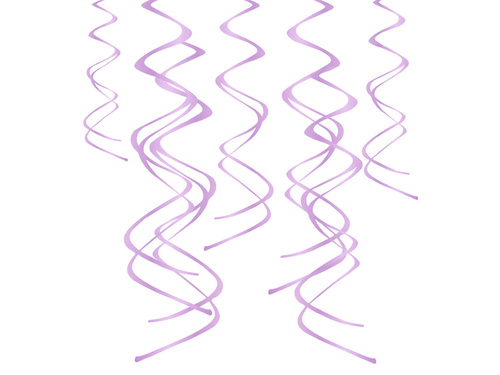 Dekoracja wisząca świderki fioletowe - 60 cm - 5 szt.