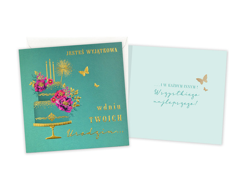 Kartka na urodziny Tort - 1 szt.