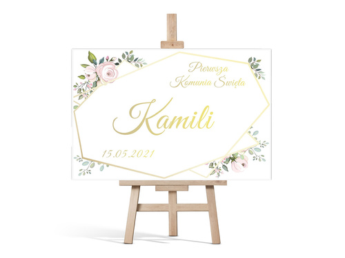 Plakat komunijny personalizowany - I Komunia Święta - 90x60 cm