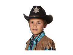 Kapelusz dziecięcy kowbojski Sheriff czarny