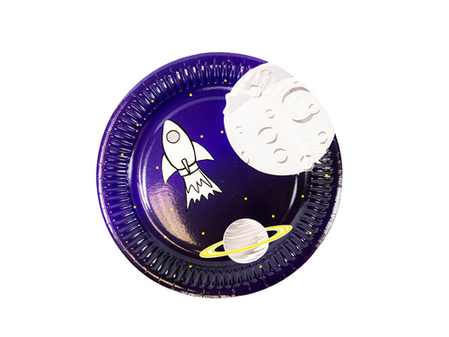 Zestaw kubeczki + talerzyki papierowe Kosmos - 24 szt.