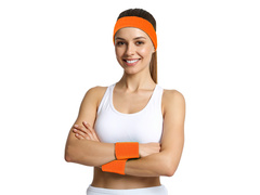 Opaski neonowe pomarańczowe Disco lata 80-te - 3 szt.