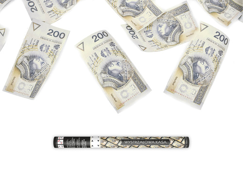 Tuba strzelająca - banknoty - 60 cm - 1 szt.