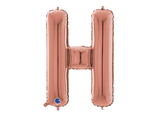 Balon foliowy litera H różowe złoto - 66 cm - 1 szt.