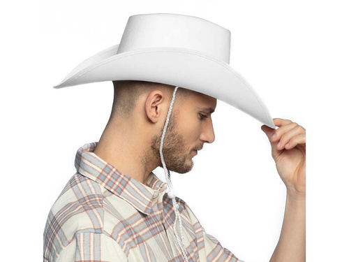 Kapelusz kowbojski biały - 1 szt.