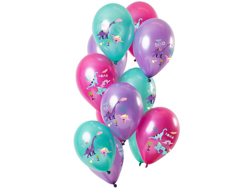 Zestaw balonów lateksowych Dinozaury - 30 cm - 12 szt
