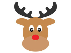 Dekoracja dwustronna na święta Bożego Narodzenia Renifer - 36 cm