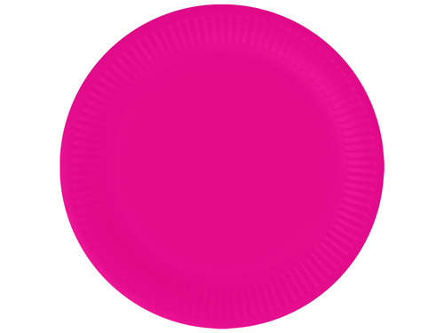 Zestaw kubeczki i talerzyki papierowe ciemnoróżowe - 24 szt.