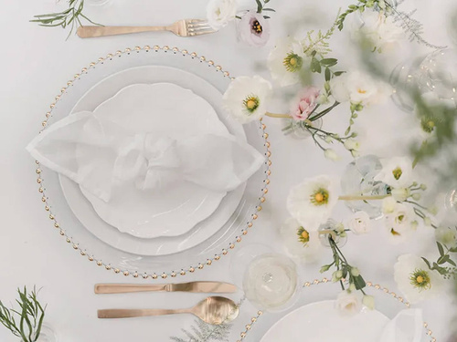 Serwetki materiałowe białe - 40 cm - 4 szt.