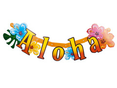Baner hawajski Aloha - 83 cm - 1 szt.