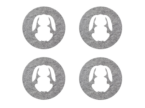 Podstawka pod kubek - Zajączek - 10 cm - 4 szt.