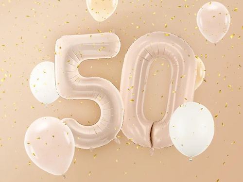 Balon foliowy cyfra 5 ciemnobeżowa - 72 cm - 1 szt.