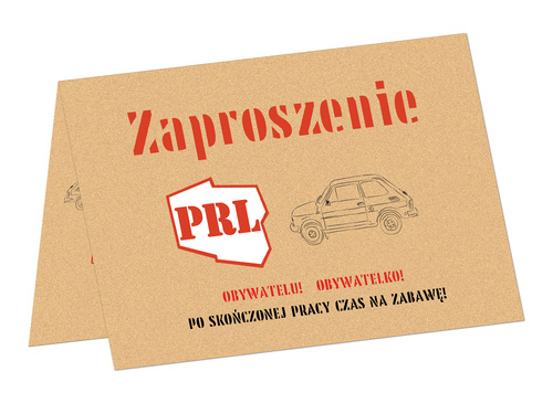 Zaproszenia urodzinowe PRL - 6 szt.