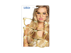 Zestaw 3 okularów imprezowych złotych