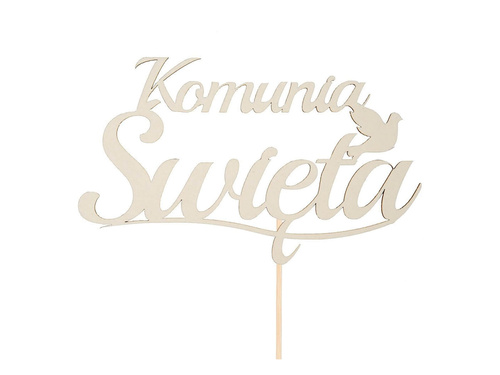 Topper na tort Komunia Święta z beermaty - 1 szt.