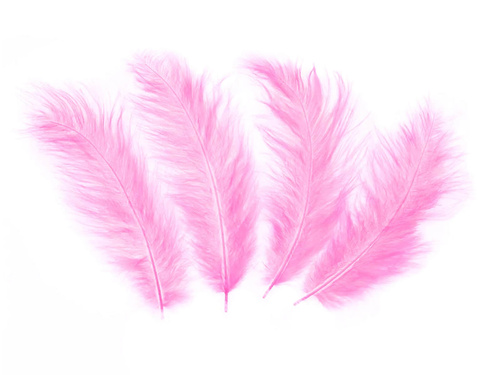 Piórka dekoracyjne różowe długie - 50 szt.