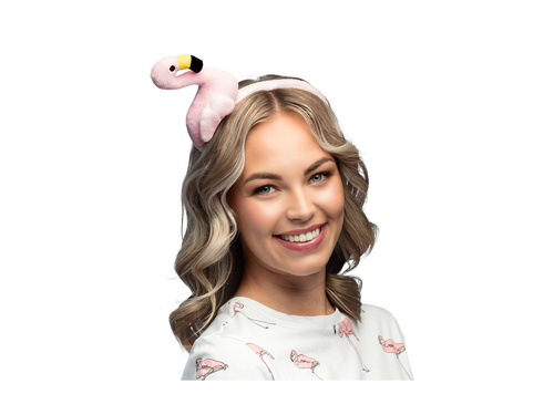 Pluszowa Opaska na głowę flaming – świecąca