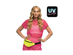 Saszetka biodrowa cekinowa neonowa żółta UV