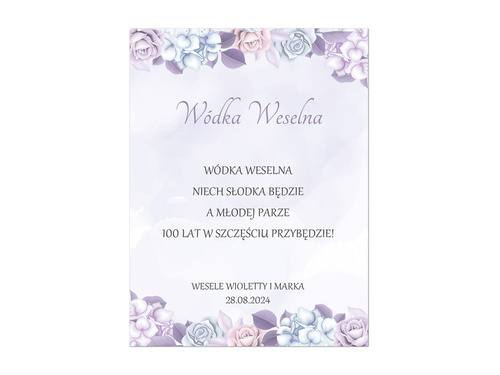 Etykiety personalizowane na butelkę z Wódką Weselną - 9 szt.