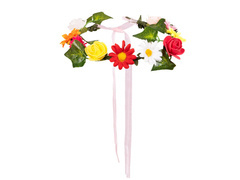 Wianek z kwiatami i listkami - 1 szt.