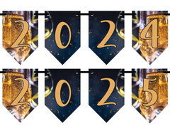 Girlanda baner flagi 2024-2025 na Sylwestra - 5 m