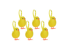 Zawieszki wielkanocne kurczaczki - 4,5 cm - 6 szt.