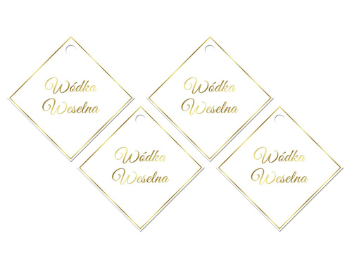 Zawieszki z wstążeczką na wódkę weselną - 12 szt.