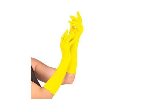 Neonowo żółte długie rękawiczki 40 cm