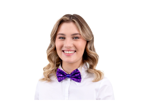 Mucha cekinowa fioletowa - 7 x 12 cm - 1 szt.