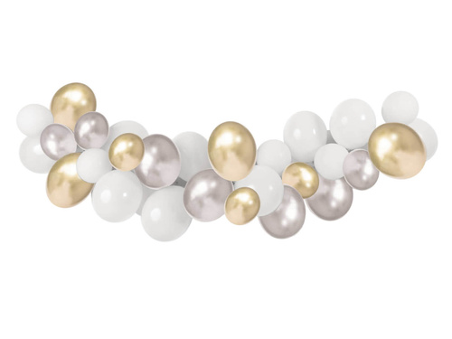 Zestaw balonów do girlandy balonowej złoto-srebrny - 40 szt.