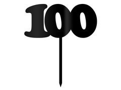 Topper z pleksi czarny na tort 100 - 12 cm