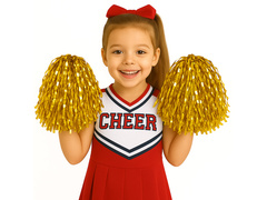 Pompony cheerleaderki metaliczne złote - 2 szt.