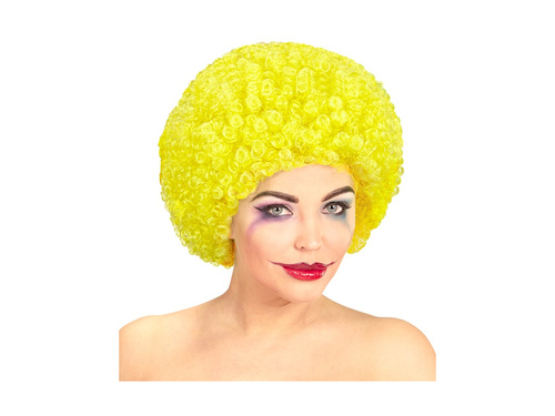 Kręcona peruka klauna żółta włosy afro