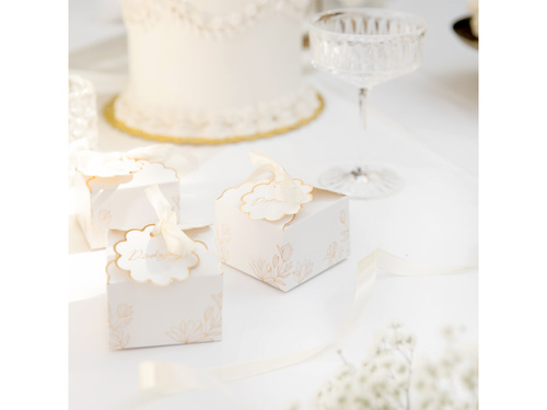 Ozdobne pudełko na ciasto "Dziękujemy" - 7 x 7 cm - 10 szt.