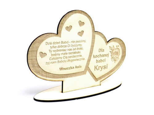 Dekoracja personalizowana serce na dzień babci i dziadka