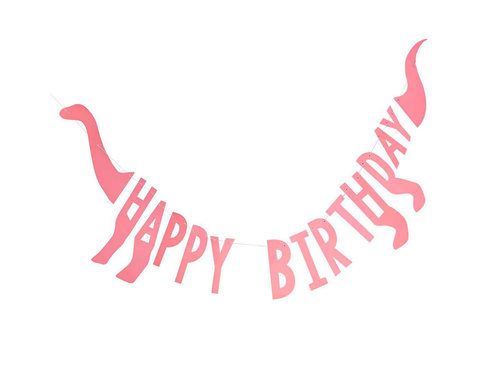 Baner urodzinowy Różowe Dinozaury - 137 cm - 1 szt.