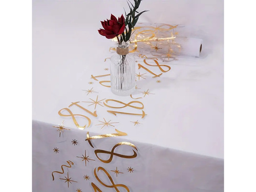 Dekoracja bieżnik na stół z nadrukiem na 18 urodziny - 28 cm x 5 m - 1 szt.