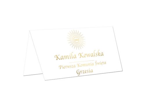 Winietki personalizowane składane na I Komunię Świętą - 15 szt.