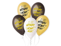 Balony lateksowe Witamy Nowy Rok - 33 cm - 5 szt.