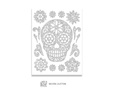 Brokatowe naklejki Czaszka Sugar skull na Halloween - 1 szt.