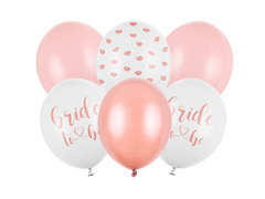 Zestaw balonów na wieczór panieński Bride to be różowe złoto - 30 cm - 6 szt.