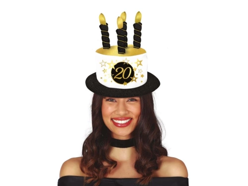 Kapelusz Świeczki na 20 urodziny - 1 szt.