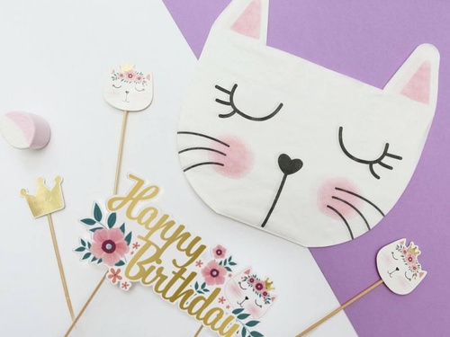 Serwetki urodzinowe Kotek - 33 cm - 12 szt.