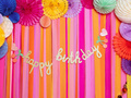 Baner urodzinowy Happy Birthday - 100 x 18 cm - 1 szt.