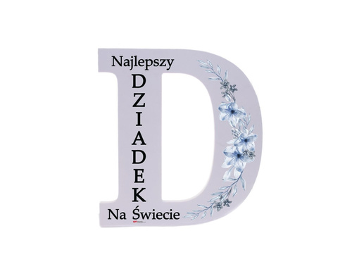 Litera D 3D duża na Dzień Dziadka