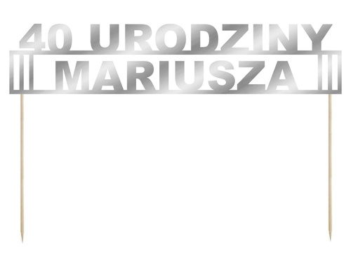 Topper papierowy na tort personalizowany na urodziny - 1 szt.