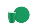 Zestaw kubeczki + talerzyki papierowe zielone - 24 szt.