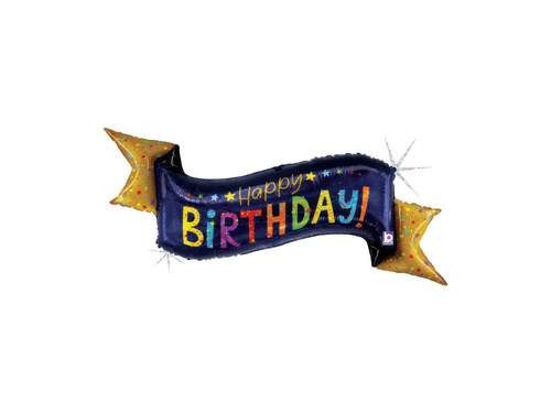Balon foliowy Happy Birthday Banner - 45" - 1 szt.